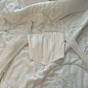 NWOT Princess Polly mesh back/sleeve corset top